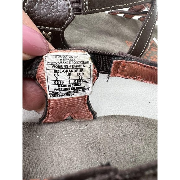 Merrell Women's Leather Sandspur Rose Outdoor Athletic Sandals Brown Size 5 - Picture 3 of 3